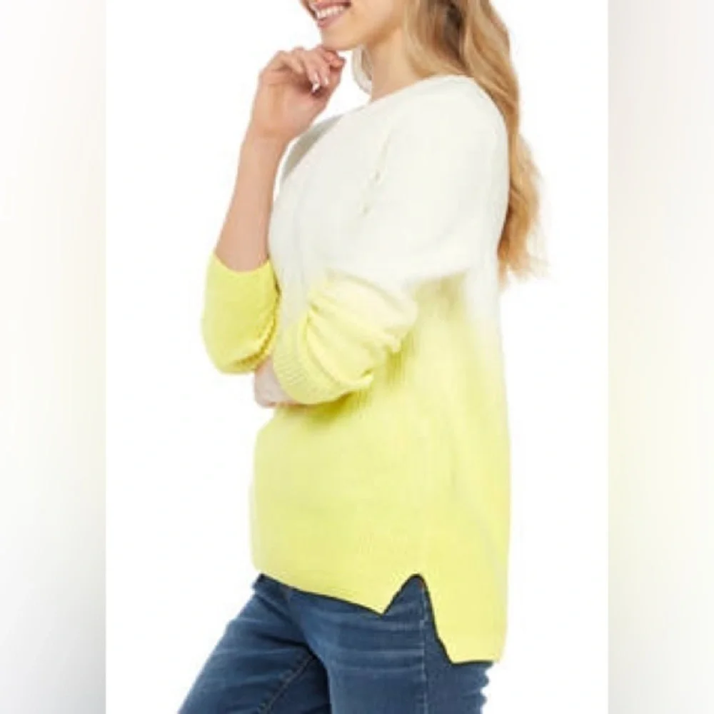 Crown & Ivy Women's Long Sleeve Dip Dyed Sweater